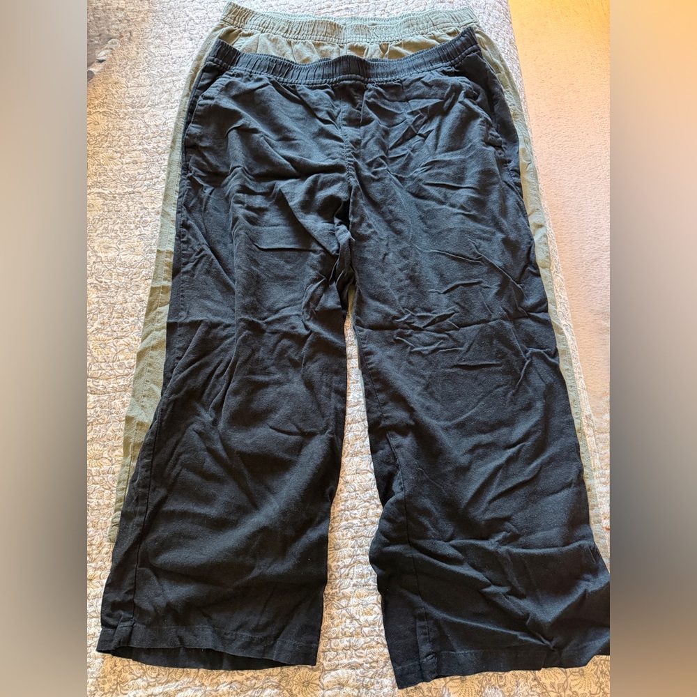Old navy linen drawstring pants set of 2